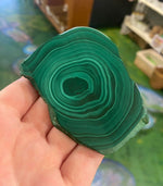 Malachite slice 95 grams raw cluster unique design heart shape +FREE wood stand