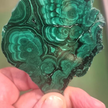 Malachite raw slice cluster natural shape 130 grams