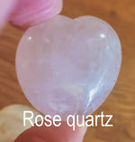 Hearts Shape  Gemstone crystals 3cm/ Variants Clear quartz, Rose quartz, Rhodonite, Sodalite, Lapis Lazuli, Obsidian, Green Aventurine, Agate, Red Jasper, Bloodstone, Tiger-eye, Green-zoist, Yellow mokaite