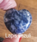 Hearts Shape  Gemstone crystals 3cm/ Variants Clear quartz, Rose quartz, Rhodonite, Sodalite, Lapis Lazuli, Obsidian, Green Aventurine, Agate, Red Jasper, Bloodstone, Tiger-eye, Green-zoist, Yellow mokaite