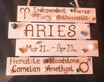 HAND-MADE WOOD BOARD  WITH CRYSTALS -AQUARIUS/ PISCES/ARIES/TAURUS/GEMINI/CANCER/LEO/VIRGO.LIBRA/SCORPIO/SAGITTARIUS/CAPRICORN