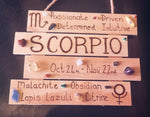 HAND-MADE WOOD BOARD  WITH CRYSTALS -AQUARIUS/ PISCES/ARIES/TAURUS/GEMINI/CANCER/LEO/VIRGO.LIBRA/SCORPIO/SAGITTARIUS/CAPRICORN