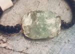 GREEN FLUORITE MACRAME BRACELET = FREE Tumbled Stone
