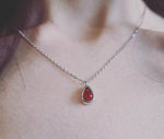 Red Agate Crystal Pendant +  Silver Necklace 925 (variant green aventurine) - Strength & Harmony