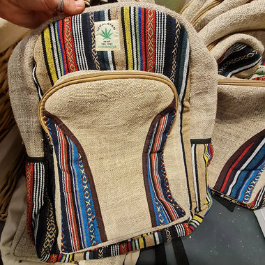 Himalayan Hemp Hippie Bag / Organic Rucksak / Backpack / Laptop Bag Large/ Medium